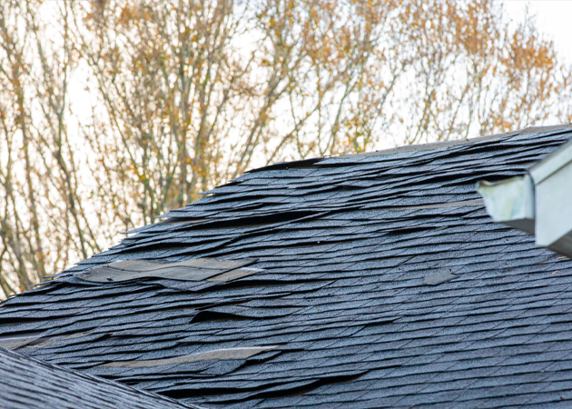 a roof with shingles on it