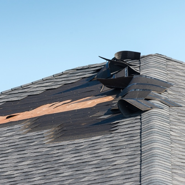 Water damage on a roof